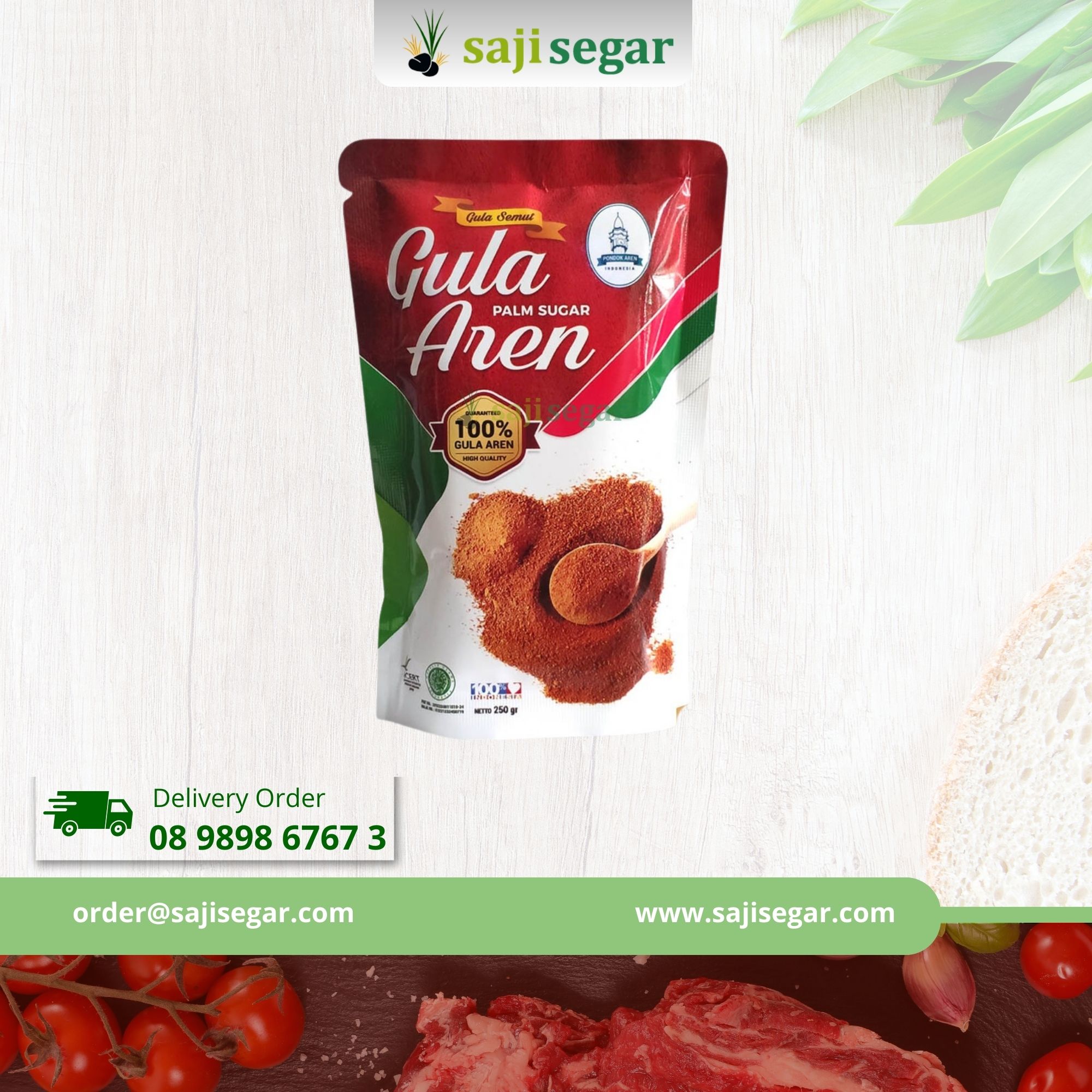 Gula Aren Manis Semut / Palm Sugar / Gula Bubuk Kopi 400 gr
